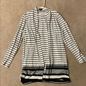 J. Jill Black and White Striped Cardigan with tank